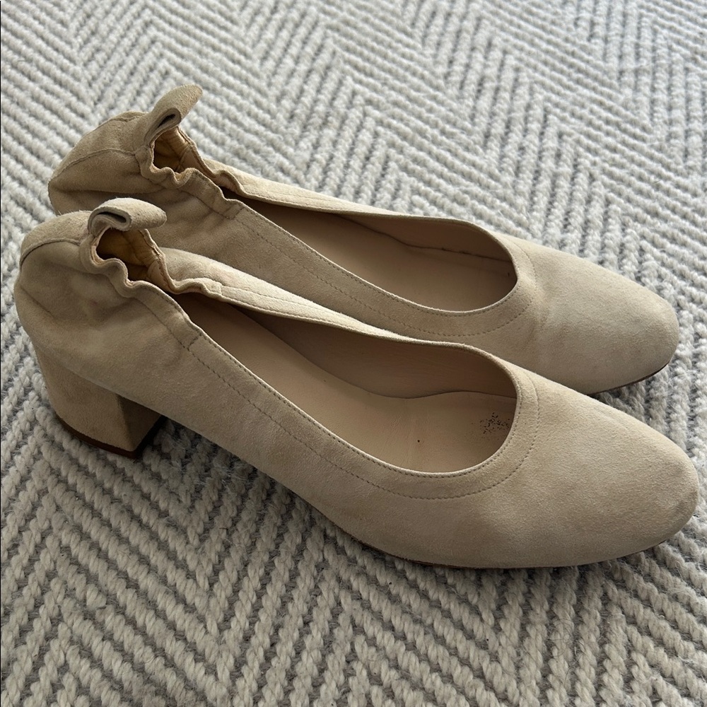 Everlane Cream Women's Block Heel Shoes